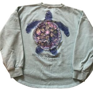 Simply Southern gray and blue sweatshirt